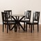 Baxton Studio Mare Modern and Contemporary Transitional Dark Brown Finished Wood 5-Piece Dining Set 177-11377-10892-Zoro - alternate 4